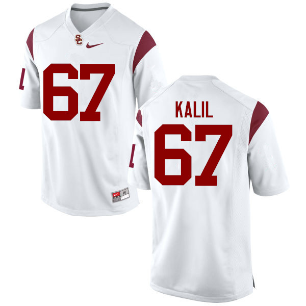Men #67 Ryan Kalil USC Trojans College Football Jerseys-White